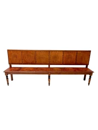 Art Nouveau Extra Large Hall Bench, Elm and Beech, Dutch Design, 1900s